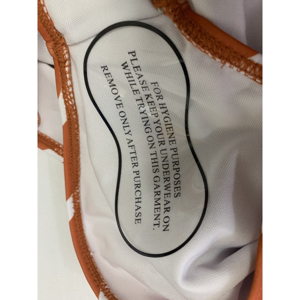 Almarea Women's Top Size Small Floral High Neck Zip Tie Back Orange - Picture 10 of 12